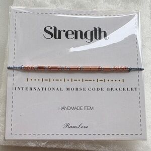 Morse Code Bracelet - Pink and Silver